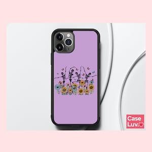 Phone Case Cover  Dancing Skeletons with sunflowers funny- Skull iPhone 14 iPhone 13 iPhone 12 iPhone 11 iPhone XR Summer vibes phone cover