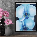 Blue Orchids original oil painting, Still life, Oil on canvas Painting, Summer, One of a kind by Renata Minko
