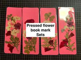 FRESH hand-made Pressed Flower book mark SETS (No color enhanced) With tassel
