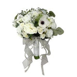Wedding Bouquet of Rose & Calla Lily  for Bridal Bridesmaid Artificial Flower White/Green