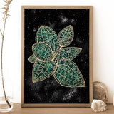Botanical Print of Jewel Orchid, Celestial Print, Plant Wall Art, Green Gold Illustration, Botanical Decor, Witchy Gift, Witchy Decor