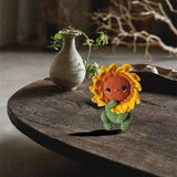 Custom Sunflower Doll Toys Finished Crochet Flower Dolls Handmade Flower Plush Doll sunflower Autumn gift Wedding flower Children's Playmate