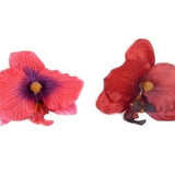 Set Of 5 Dark Pink Or Red Orchid Flowers Fake Orchids Artificial Flowers Scrapbooking Flower Embellishments Craft Flowers Nr 3