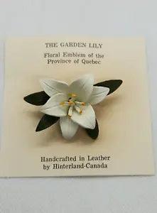 Sculpted Handcrafted Leather Flower Pin/Brooch Garden Lily by HINTERLAND CANADA