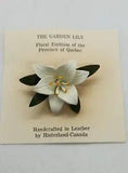 Sculpted Handcrafted Leather Flower Pin/Brooch Garden Lily by HINTERLAND CANADA