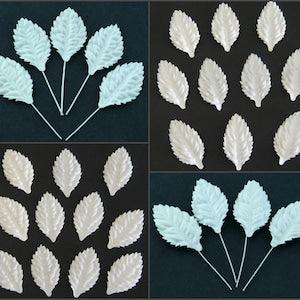 Promlee Flowers White Paper Leaves - Leaves - Leaf Embellishments - Mulberry Paper Leaves - Scrapbooking Leaves - Wild Orchid Leaves