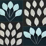 Promlee Flowers White Paper Leaves - Leaves - Leaf Embellishments - Mulberry Paper Leaves - Scrapbooking Leaves - Wild Orchid Leaves