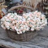 1 Truss Silk champagne ivory pink mixed   Rose Buds For Bridal Bouquets, Bridesmaids bouquets, home decoration
