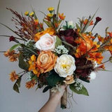 Fall Bridal Wedding Bouquet ,Orange Bridal bouquet, Bridesmaid bouquets Wedding Boho Bouquet, Orange bouquet, Bohemian bouquets