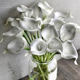 FiveSeasonStuff 10 Stems Real Touch (Grey) Calla Lilies Artificial Flower Bouquet, Wedding, Bridal, Party, Home D¡§?cor DIY