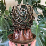 Black Brown Red Pedestal Orchid Planter Pot with Holes and Optional Saucer