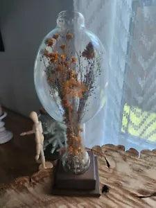 Vintage MCM Leonard Creations California Dried Floral Dandelions Terrarium Decor