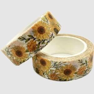 Sunflowers Washi Tape, Scrapbooking Washi Tape, 10m Full Roll Washi Tape