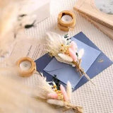 New Listing 4pcs Mini Dried Flower Bouquet, Natural Dried Palm Leaves Dried Rabbit's Tail