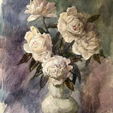 Watercolor painting White roses Wihyrovskii Victor AAA2300