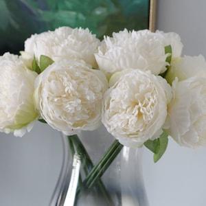 Silk Peony Bouquet Quality Wedding Flowers 5 Heads Artificial Peonies Bouquet For Bridal Bridesmaids DIY Flowers Wedding Centerpieces