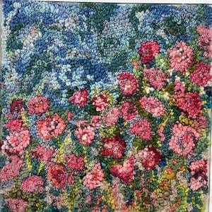 Rug Hooking Kit - Garden Pinks - 14 x 14 on linen