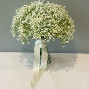 Gypsophila / Baby??s Breath White Wedding Bouquet - Artificial Silk Flowers For Wedding Anniversary Birthday | Claire De Fleurs