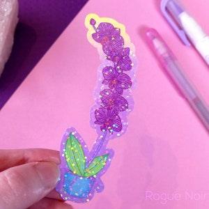 Orchid Sticker | Holographic or Matte Laminated Finish | Colorful Floral Stickers For Laptops, Planners, or Water Bottles