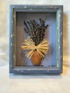 Lavendar dried floral shadow box