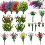 8/10X Artificial Flower Fake Plant Lavender Tulips Rose Violet Home Garden Decor