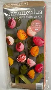 Lia Griffith Crepe Paper Kit- Ranunculus Flowers Different Colors/Sizes/Instruct