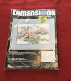 1988 Dimensions Cross Stitch Kit Pattern #3924 Water Lilies, New Old Stock