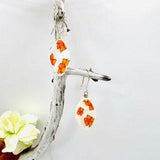 Handmade Polymer clay earrings/ flower earrings/ fall season/ sterling silver hoops/reversible earrings