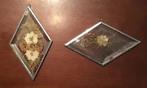 Handmade Pressed Flowers Hanging Window Or Wall Glass Ornaments