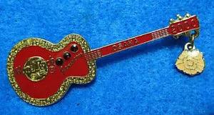 OSAKA GARNET & CARNATION FLOWER DANGLE BIRTHSTON DEEP RED GUITAR Hard Rock Cafe