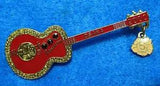 OSAKA GARNET & CARNATION FLOWER DANGLE BIRTHSTON DEEP RED GUITAR Hard Rock Cafe