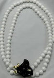 KJL For Avon Black Lily Flower Crystal Rhinestone Necklace Kenneth Jay Lane