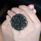 Glass Beaded Rings, Seed Bead Rings, Stackable Beaded Rings | Rings for women | Funky Bead Rings Christmas gifts S1