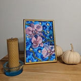 Original painting "Orchids on blue" mixed media