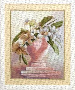Diy Needlepoint Partial Embroidery "A Bouquet Of Lilies" Embroidery Kit.