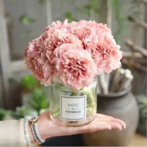 5pcs Artificial Flower Silk Peony Accessory Wedding Bouquet Bride Fake Dahlia