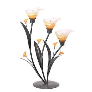 38947-AMBER LILIES TEALIGHT HOLDER