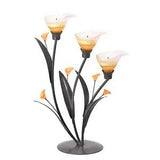 38947-AMBER LILIES TEALIGHT HOLDER