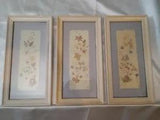 Set of 3 Vintage Pressed Flowers on Handmade Paper