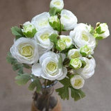 Cream White Ranunculus, Real Touch Silk Ranunculus DIY Wedding Flowers Silk Bridal Bouquets Wedding Centerpieces