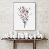 Lavender PRINT Minimalist Watercolor Flower Abstract Modern Room Floral Wall Art Nature Farmhouse  Gray Rose Gold Pink Flox Flowers Prints