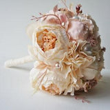 Peony Bridal Bouquet, Silk Wedding Flowers, Champagne Wedding Flowers, Vintage Wedding, Rustic Wedding Shabby Chic Wedding, Bride Bridesmade