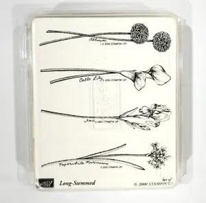 Stampin' Up Stamps LONG-STEMMED Flower Set Rubber Stamps Spring Lily Iris Allium