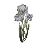 ID 6474 Blue Lily Flower Plant Patch Iris Garden Embroidered Iron On Applique