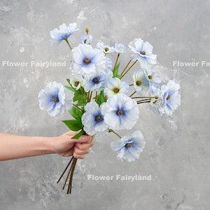 Faux Ranunculus Butterfly Stem | High Quality Artificial Flower | DIY Floral | Wedding/Home Decoration | Gifts - Pale Blue