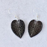 Anoectochilus Sikkimensis || Hawai'i Jewel Orchid || Handmade Leaf Earrings || Plant Earrings || Sterling Silver Earrings
