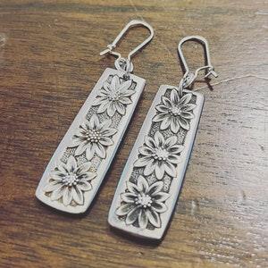 REVERSIBLE Spoon Earrings, Spoon Earrings, Silverware Jewelry, Spoon Jewelry, Sunflower Earrings, Sunflower Jewelry