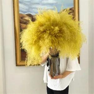 Yellow Dyed Pampas Grass Rattan Natural Reeds For Wedding Living Room Decoration