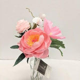 Pink Paper Flower Bouquet  - Peony, Icelandic Poppy - Artificial Flower Posy,  Gift,