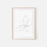 Orchid line art - hand drawn botanical printable, orchid wall art print, orchid flower, minimalist decor, abstract plant, boho art